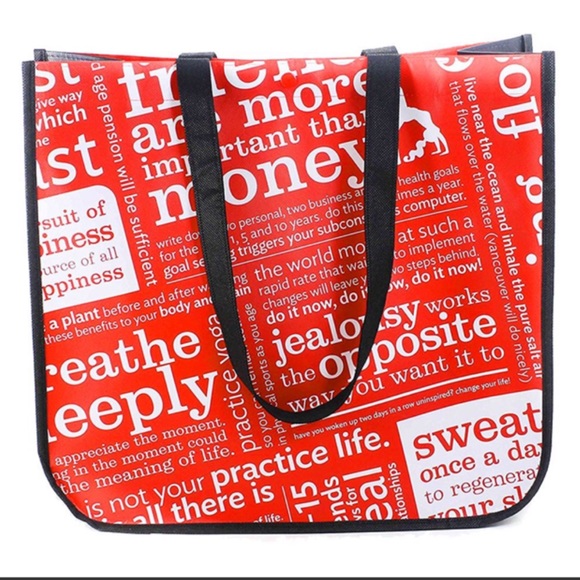 Lululemon Athletica Large Red Shopping Tote Bag - Picture 1 of 7